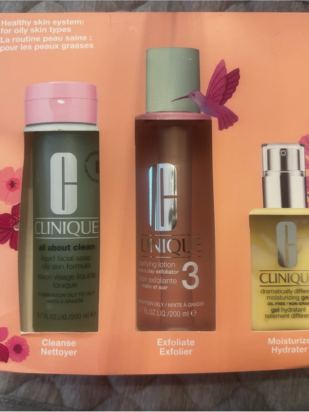 Clinique 3-piece full size set - facewash, toner, moisturizer